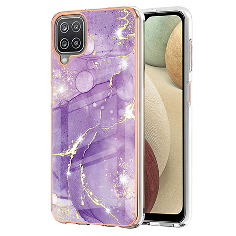 Handyhülle Silikon Hülle Gummi Schutzhülle Flexible Modisch Muster Y05B für Samsung Galaxy M12 Violett