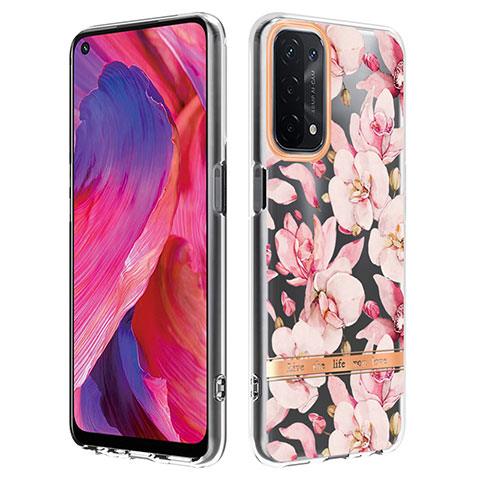 Handyhülle Silikon Hülle Gummi Schutzhülle Flexible Modisch Muster Y06B für Oppo A74 5G Rosa