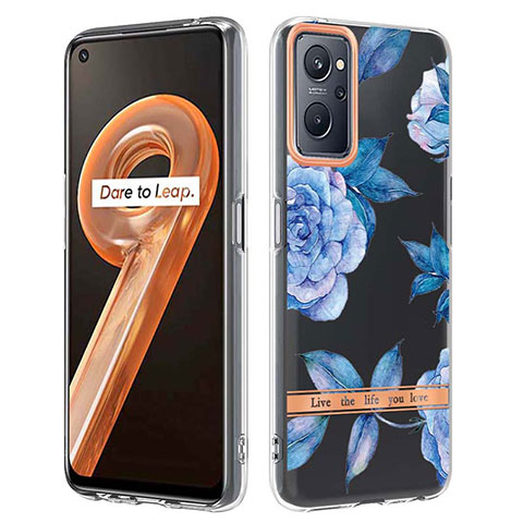 Handyhülle Silikon Hülle Gummi Schutzhülle Flexible Modisch Muster Y06B für Oppo A96 4G Blau