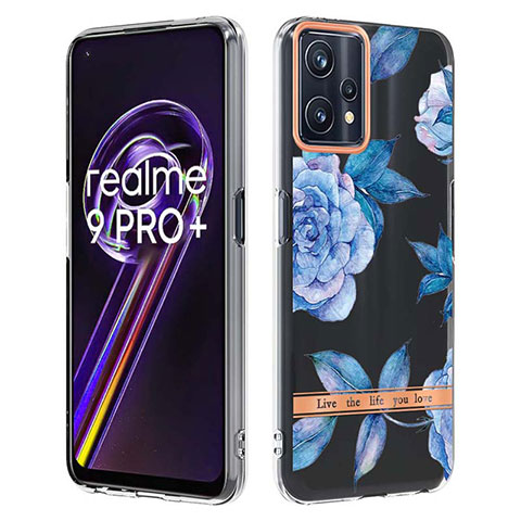 Handyhülle Silikon Hülle Gummi Schutzhülle Flexible Modisch Muster Y06B für Realme 9 4G Blau