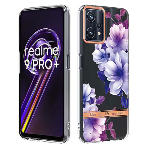 Handyhülle Silikon Hülle Gummi Schutzhülle Flexible Modisch Muster Y06B für Realme 9 4G Violett