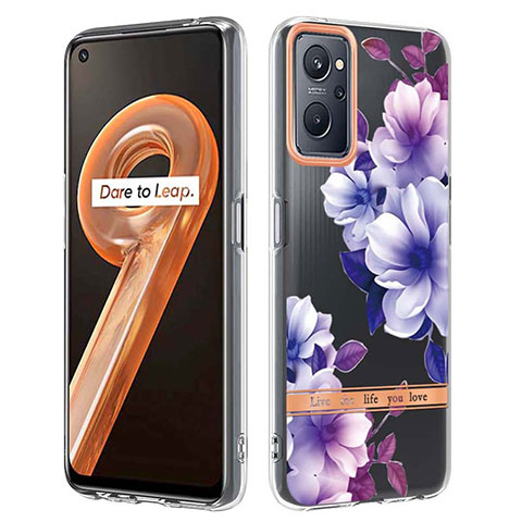 Handyhülle Silikon Hülle Gummi Schutzhülle Flexible Modisch Muster Y06B für Realme 9i 4G Violett