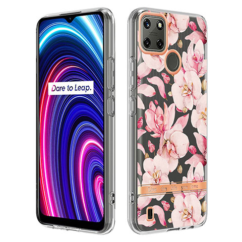 Handyhülle Silikon Hülle Gummi Schutzhülle Flexible Modisch Muster Y06B für Realme C21Y Rosa