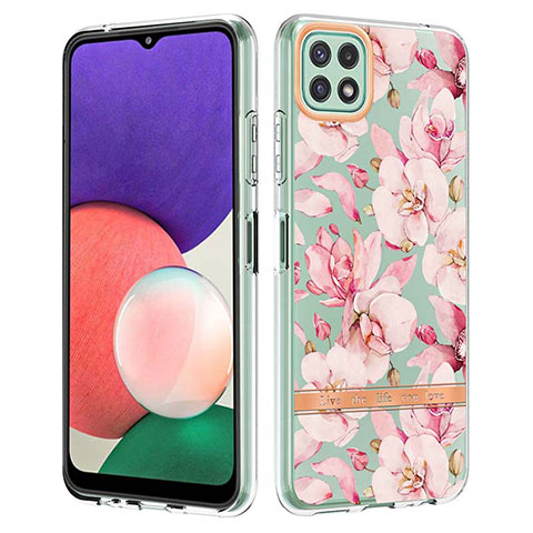 Handyhülle Silikon Hülle Gummi Schutzhülle Flexible Modisch Muster Y06B für Samsung Galaxy A22 5G Rosa