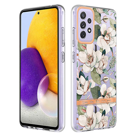 Handyhülle Silikon Hülle Gummi Schutzhülle Flexible Modisch Muster Y06B für Samsung Galaxy A72 5G Weiß