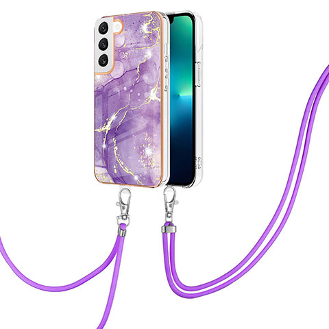 Handyhülle Silikon Hülle Gummi Schutzhülle Flexible Modisch Muster Y21B für Samsung Galaxy S22 Plus 5G Violett