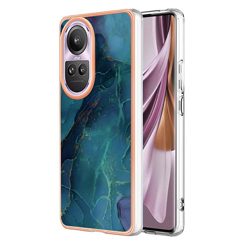 Handyhülle Silikon Hülle Gummi Schutzhülle Flexible Modisch Muster YB1 für Oppo Reno10 Pro+ Plus 5G Grün