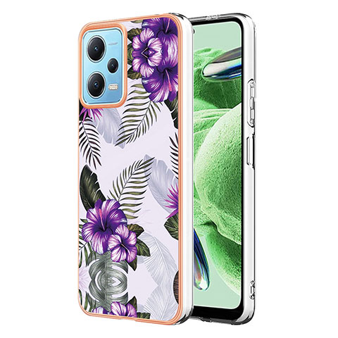 Handyhülle Silikon Hülle Gummi Schutzhülle Flexible Modisch Muster YB4 für Xiaomi Redmi Note 12 5G Violett