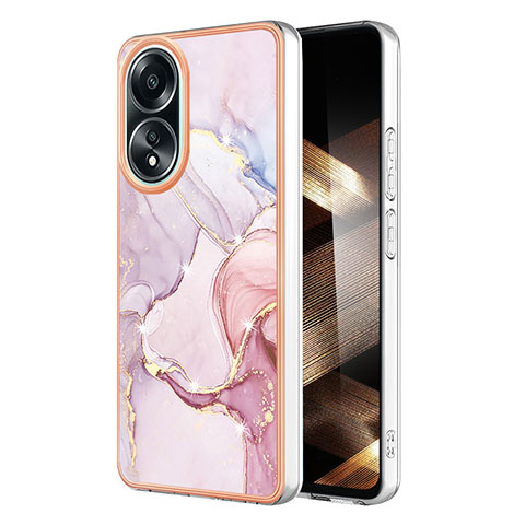 Handyhülle Silikon Hülle Gummi Schutzhülle Flexible Modisch Muster YB5 für Oppo A18 Rosa