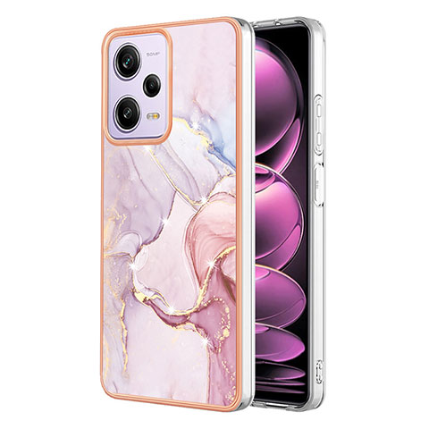 Handyhülle Silikon Hülle Gummi Schutzhülle Flexible Modisch Muster YB5 für Xiaomi Redmi Note 12 Pro 5G Rosa