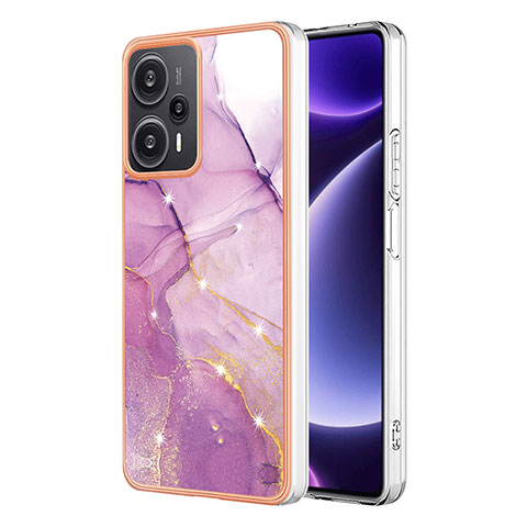 Handyhülle Silikon Hülle Gummi Schutzhülle Flexible Modisch Muster YB5 für Xiaomi Redmi Note 12 Turbo 5G Helles Lila