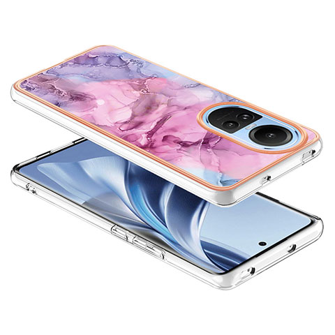 Handyhülle Silikon Hülle Gummi Schutzhülle Flexible Modisch Muster YB7 für Oppo Reno10 5G Rosa