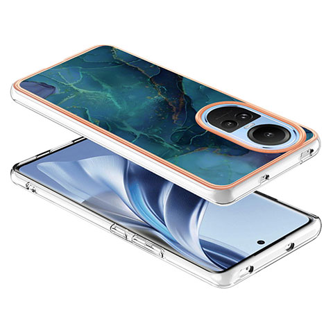 Handyhülle Silikon Hülle Gummi Schutzhülle Flexible Modisch Muster YB7 für Oppo Reno10 Pro 5G Grün