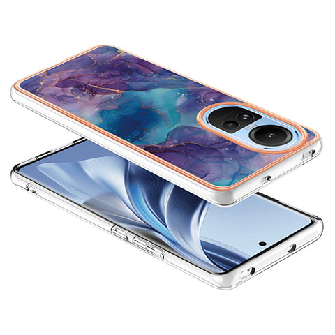 Handyhülle Silikon Hülle Gummi Schutzhülle Flexible Modisch Muster YB7 für Oppo Reno10 Pro 5G Violett