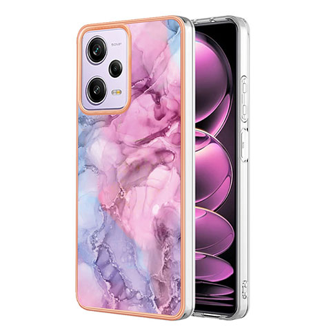 Handyhülle Silikon Hülle Gummi Schutzhülle Flexible Modisch Muster YB7 für Xiaomi Redmi Note 12 Pro 5G Helles Lila