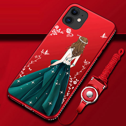 Handyhülle Silikon Hülle Gummi Schutzhülle Flexible Motiv Kleid Mädchen für Apple iPhone 12 Mini Plusfarbig