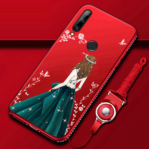 Handyhülle Silikon Hülle Gummi Schutzhülle Flexible Motiv Kleid Mädchen für Huawei Enjoy 10 Plus Plusfarbig