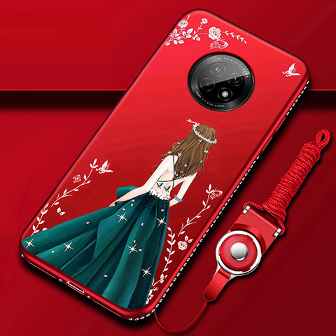 Handyhülle Silikon Hülle Gummi Schutzhülle Flexible Motiv Kleid Mädchen für Huawei Enjoy 20 Plus 5G Plusfarbig