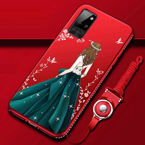 Handyhülle Silikon Hülle Gummi Schutzhülle Flexible Motiv Kleid Mädchen für Huawei Honor Play4 Pro 5G Plusfarbig