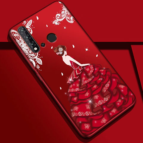 Handyhülle Silikon Hülle Gummi Schutzhülle Flexible Motiv Kleid Mädchen für Huawei Nova 5i Plusfarbig