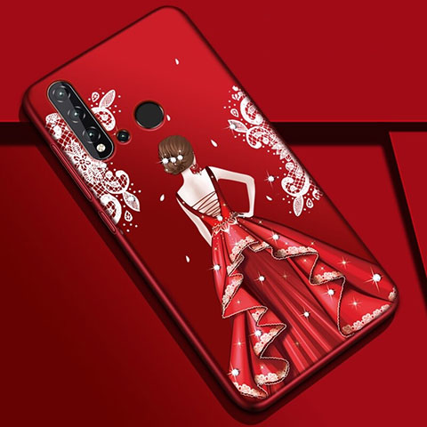 Handyhülle Silikon Hülle Gummi Schutzhülle Flexible Motiv Kleid Mädchen für Huawei P20 Lite (2019) Bunt