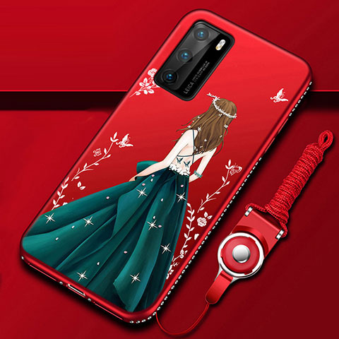 Handyhülle Silikon Hülle Gummi Schutzhülle Flexible Motiv Kleid Mädchen für Huawei P40 Plusfarbig