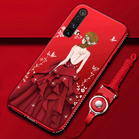 Handyhülle Silikon Hülle Gummi Schutzhülle Flexible Motiv Kleid Mädchen für Realme X50 5G Rot