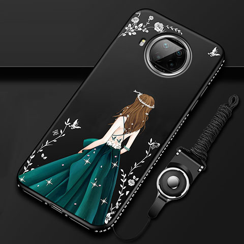 Handyhülle Silikon Hülle Gummi Schutzhülle Flexible Motiv Kleid Mädchen für Xiaomi Mi 10T Lite 5G Schwarz