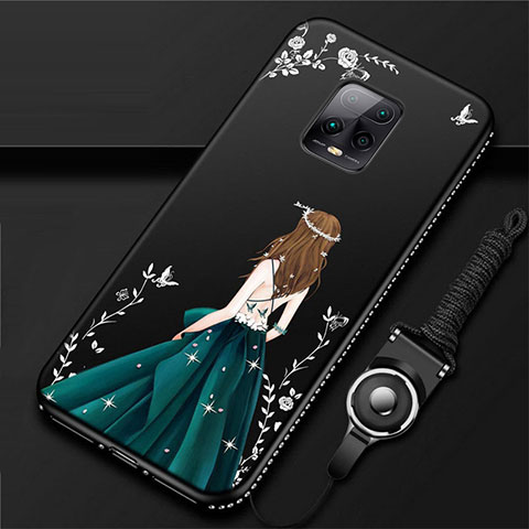 Handyhülle Silikon Hülle Gummi Schutzhülle Flexible Motiv Kleid Mädchen für Xiaomi Redmi 10X Pro 5G Grün