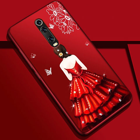 Handyhülle Silikon Hülle Gummi Schutzhülle Flexible Motiv Kleid Mädchen K01 für Xiaomi Mi 9T Plusfarbig