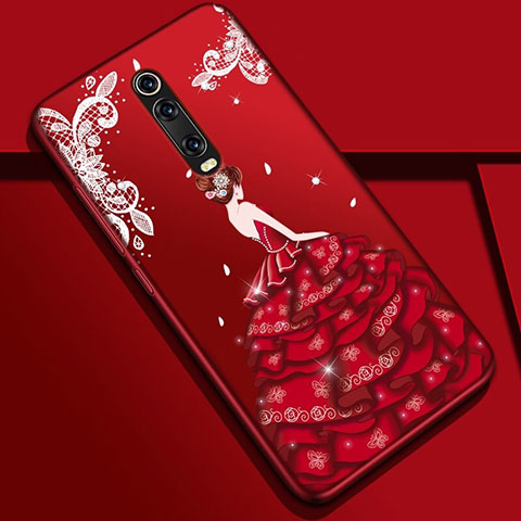 Handyhülle Silikon Hülle Gummi Schutzhülle Flexible Motiv Kleid Mädchen K01 für Xiaomi Redmi K20 Pro Bunt