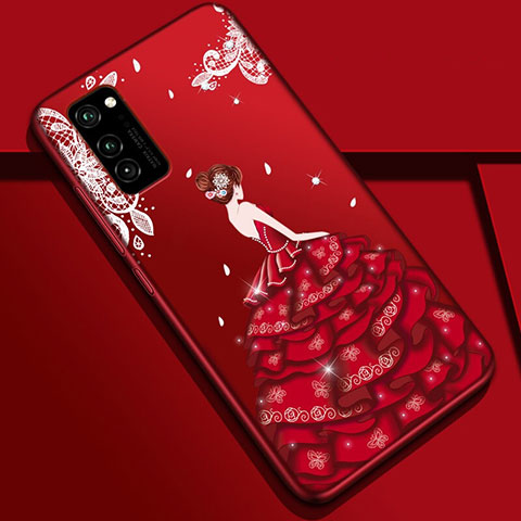 Handyhülle Silikon Hülle Gummi Schutzhülle Flexible Motiv Kleid Mädchen S01 für Huawei Honor V30 Pro 5G Plusfarbig