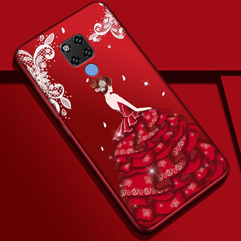 Handyhülle Silikon Hülle Gummi Schutzhülle Flexible Motiv Kleid Mädchen S01 für Huawei Mate 20 X 5G Plusfarbig