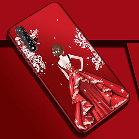 Handyhülle Silikon Hülle Gummi Schutzhülle Flexible Motiv Kleid Mädchen S01 für Huawei Nova 5 Plusfarbig