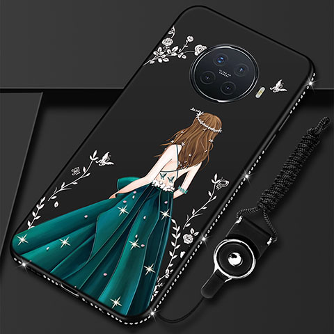 Handyhülle Silikon Hülle Gummi Schutzhülle Flexible Motiv Kleid Mädchen S01 für Oppo Ace2 Grün