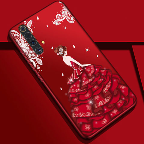 Handyhülle Silikon Hülle Gummi Schutzhülle Flexible Motiv Kleid Mädchen S01 für Realme X50 5G Bunt