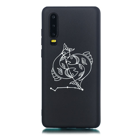 Handyhülle Silikon Hülle Gummi Schutzhülle Konstellation S04 für Huawei P30 Schwarz