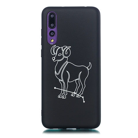 Handyhülle Silikon Hülle Gummi Schutzhülle Konstellation S06 für Huawei P20 Pro Schwarz