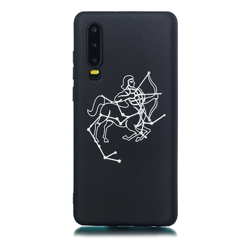 Handyhülle Silikon Hülle Gummi Schutzhülle Konstellation S07 für Huawei P30 Schwarz