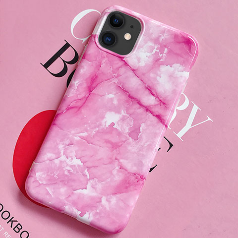 Handyhülle Silikon Hülle Gummi Schutzhülle Modisch Muster S02 für Apple iPhone 11 Rosa