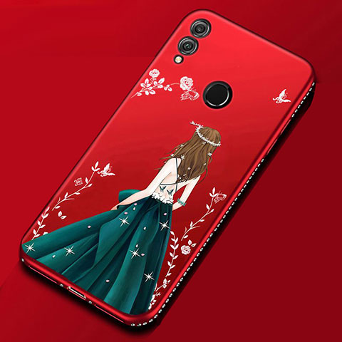 Handyhülle Silikon Hülle Gummi Schutzhülle Motiv Kleid Mädchen für Huawei Honor 8X Plusfarbig