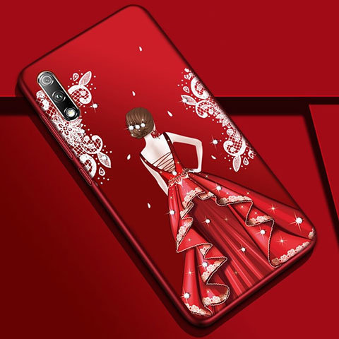 Handyhülle Silikon Hülle Gummi Schutzhülle Motiv Kleid Mädchen für Huawei Honor 9X Plusfarbig