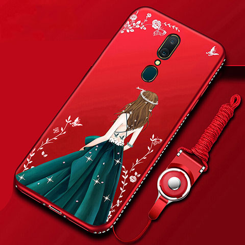 Handyhülle Silikon Hülle Gummi Schutzhülle Motiv Kleid Mädchen für Oppo A9X Plusfarbig