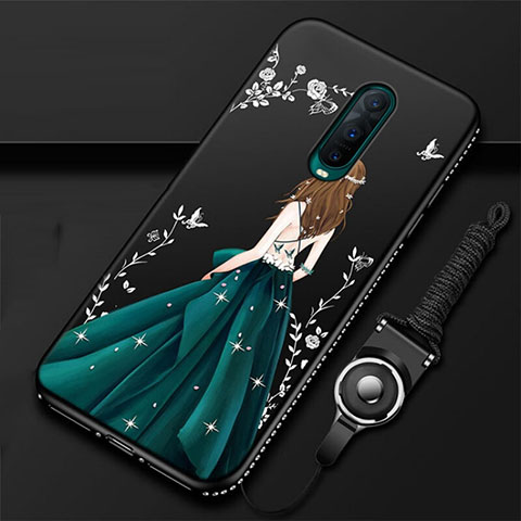 Handyhülle Silikon Hülle Gummi Schutzhülle Motiv Kleid Mädchen für Oppo R17 Pro Grün