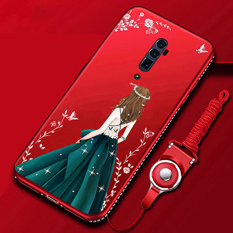 Handyhülle Silikon Hülle Gummi Schutzhülle Motiv Kleid Mädchen für Oppo Reno 10X Zoom Plusfarbig