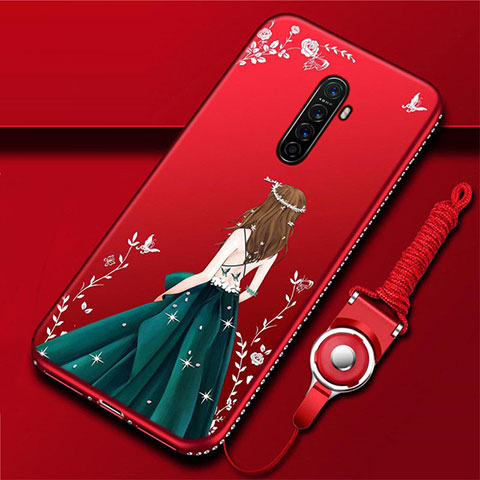 Handyhülle Silikon Hülle Gummi Schutzhülle Motiv Kleid Mädchen für Oppo Reno Ace Plusfarbig