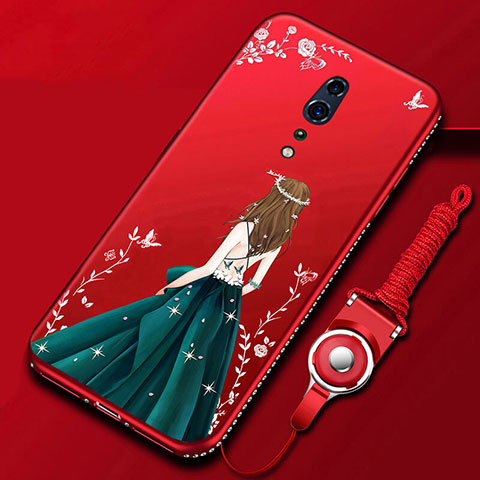 Handyhülle Silikon Hülle Gummi Schutzhülle Motiv Kleid Mädchen für Oppo Reno Z Plusfarbig