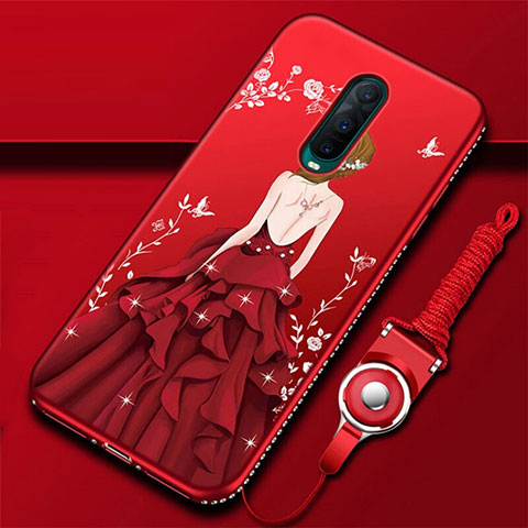 Handyhülle Silikon Hülle Gummi Schutzhülle Motiv Kleid Mädchen für Oppo RX17 Pro Rot