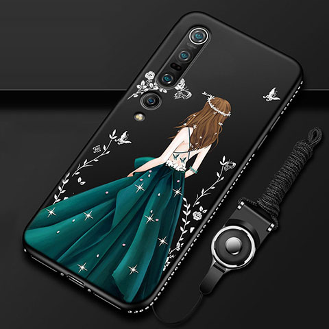 Handyhülle Silikon Hülle Gummi Schutzhülle Motiv Kleid Mädchen für Xiaomi Mi 10 Pro Grün