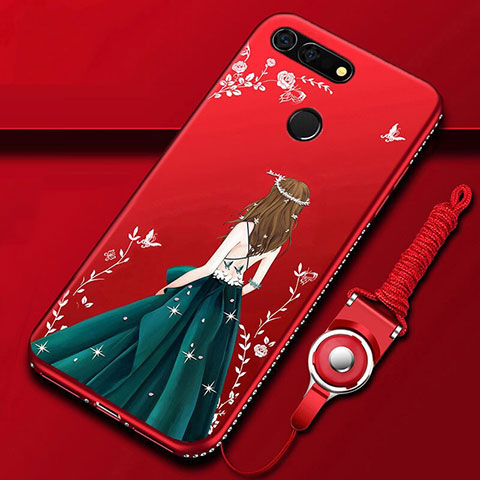 Handyhülle Silikon Hülle Gummi Schutzhülle Motiv Kleid Mädchen K01 für Huawei Honor V20 Plusfarbig